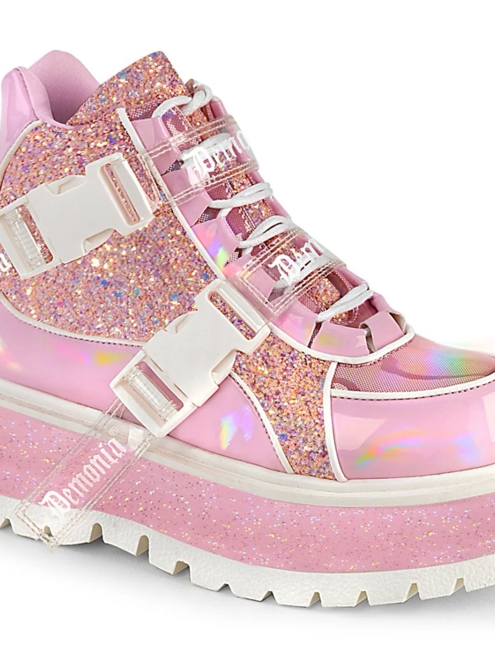 Demonia 2 Inch Platform Shoes SLACKER-50 Baby Pink